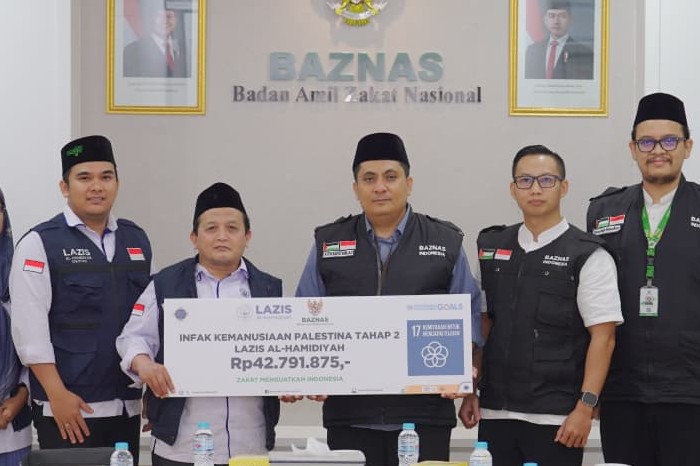 LAZIS Al-Hamidiyah Salurkan Infak Kemanusiaan Palestina Tahap 2 via BAZNAS RI Senilai Rp42,7 Juta